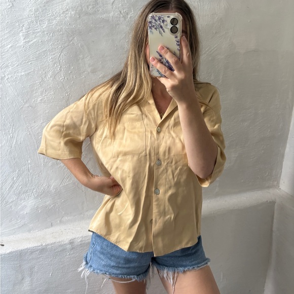 Zara gold button down tee - Picture 10 of 10